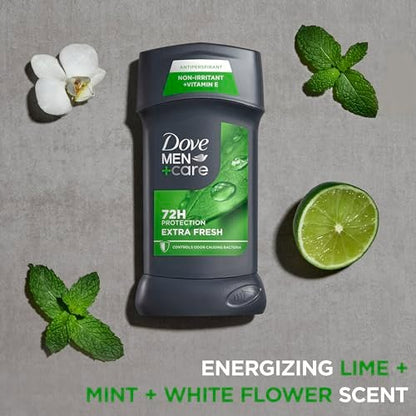 Dove Men+Care Extra Fresh Antiperspirant Deodorant Stick - 72-Hour Sweat & Odor Protection, Citrus Scent, 2.7 oz