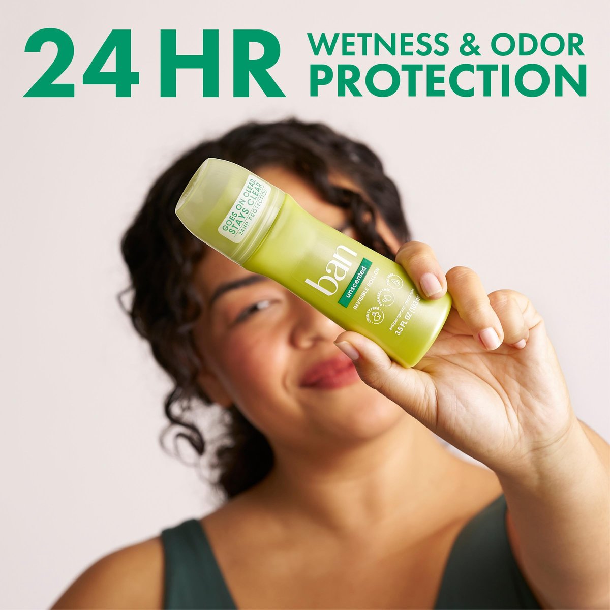 Ban Original Unscented 24-Hour Invisible Antiperspirant Roll-On Deodorant, 4-Pack, 3.5 oz Each, Clear - görsel 5
