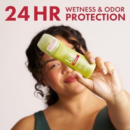 Ban Invisible Roll-on Antiperspirant Deodorant for Women and Men, 24-Hour Odor & Sweat Protection, Regular Scent, 3.5 oz (Pack of 4) Avelisse