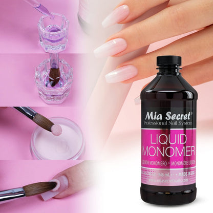 Mia Secret 32 oz Professional EMA Monomer Acrylic Nail Liquid - Clear Acrylic Liquid for Nail Powder Avelisse