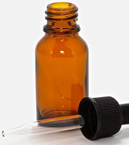 Vivaplex 24 Pack 15 ml (1/2 oz) Amber Glass Bottles with Glass Eye Droppers for Essential Oils Avelisse
