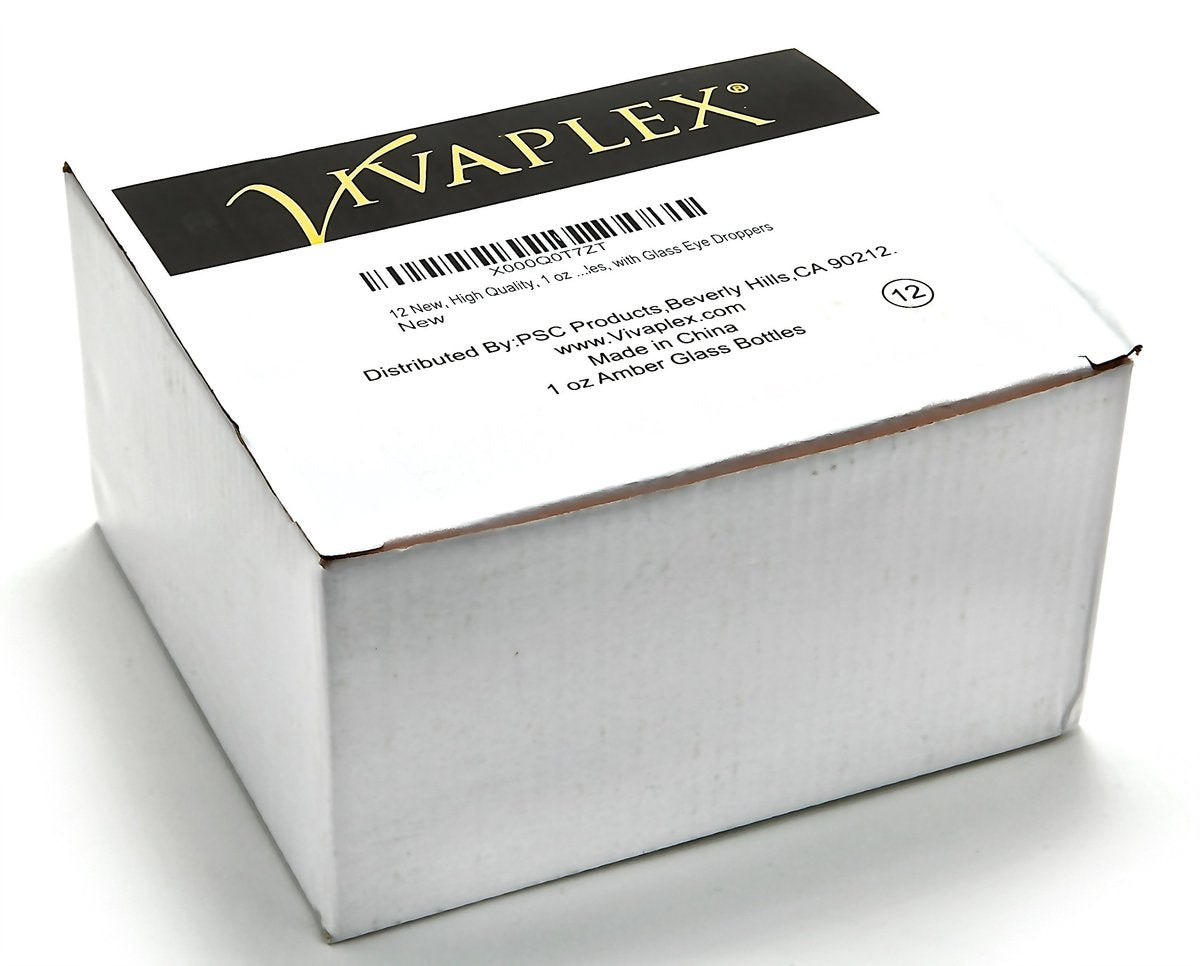 Vivaplex 12 Pack 1 oz Amber Glass Bottles with Glass Eye Droppers - Essential Oil Bottles, Tincture Bottles, and More - görsel 3