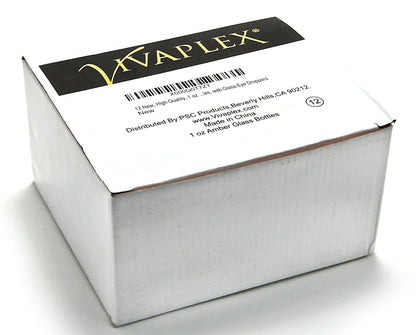 Vivaplex 12 Pack 1 oz Amber Glass Bottles with Glass Eye Droppers - Essential Oil Bottles, Tincture Bottles, and More