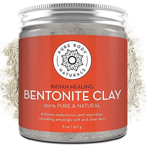 Pure Body Naturals Bentonite Clay Powder – 8 oz Indian Healing Clay for DIY Face Masks & Detox Body Wraps - görsel 2