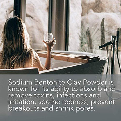 Pure Body Naturals Bentonite Clay Powder – 8 oz Indian Healing Clay for DIY Face Masks & Detox Body Wraps