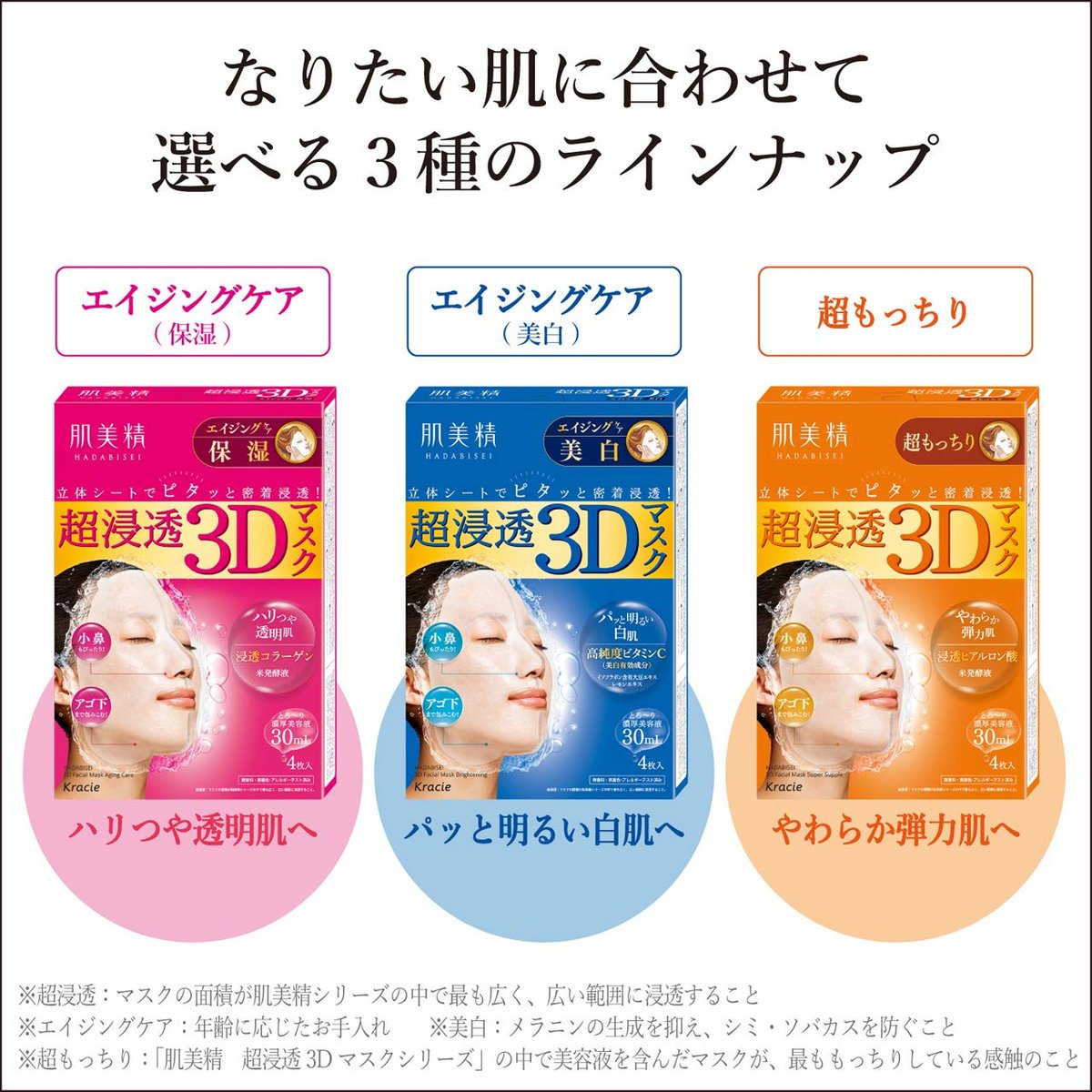 KRACIE Hadabisei Super Moisturizing 3D Facial Mask Brightening Sheets (4 Count) - görsel 9