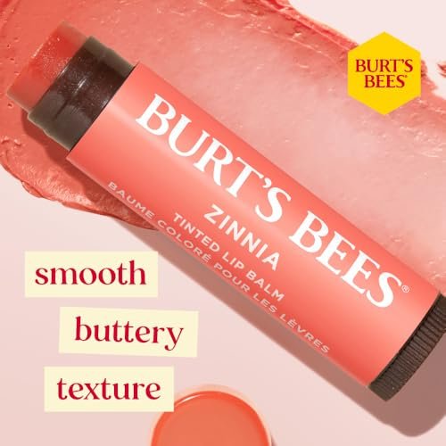 Burt's Bees 100% Natural Origin Tinted Lip Balm, Zinnia - Moisturizing Color with Shea Butter & Botanical Waxes - görsel 4