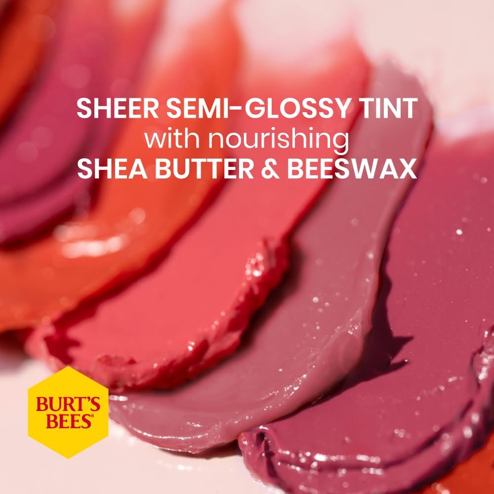 Burt's Bees 100% Natural Origin Tinted Lip Balm, Zinnia - Moisturizing Color with Shea Butter & Botanical Waxes - görsel 9