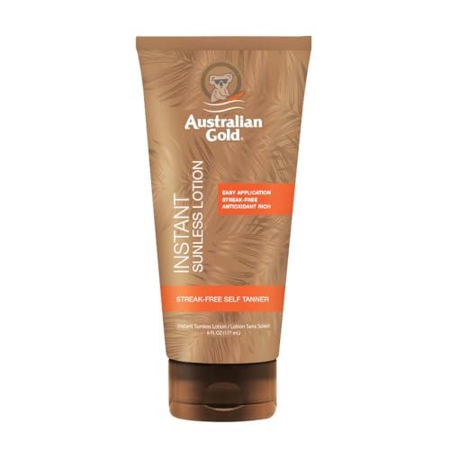 Australian Gold Instant Sunless Tanning Lotion, 6 oz – Rich Bronze Color with Fade Defy Technology Avelisse