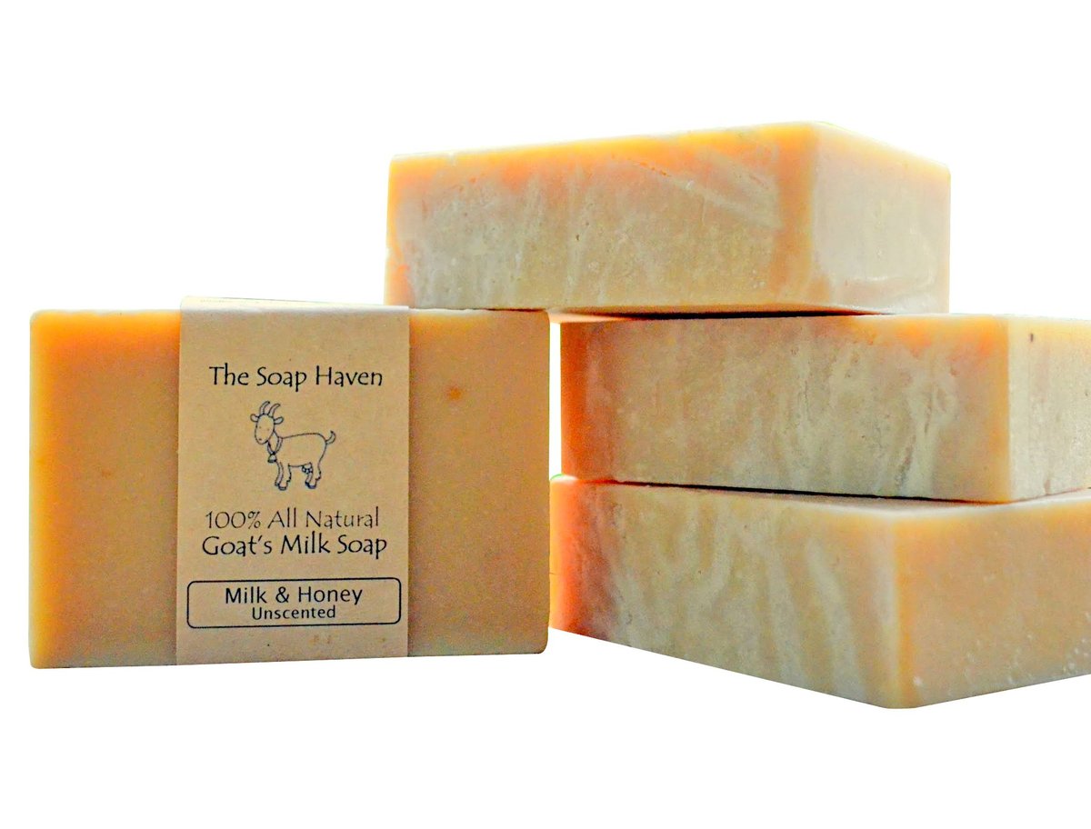Handmade Goat Milk Soap Bars with Honey - Unscented, All Natural, 4-Pack (3.5 oz each) - The Soap Haven Avelisse