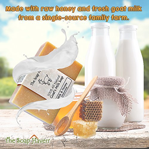 Handmade Goat Milk Soap Bars with Honey - Unscented, All Natural, 4-Pack (3.5 oz each) - The Soap Haven Avelisse