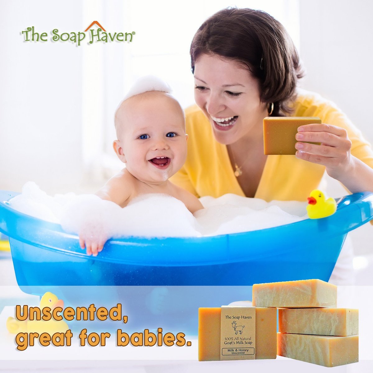 Handmade Goat Milk Soap Bars with Honey - Unscented, All Natural, 4-Pack (3.5 oz each) - The Soap Haven Avelisse
