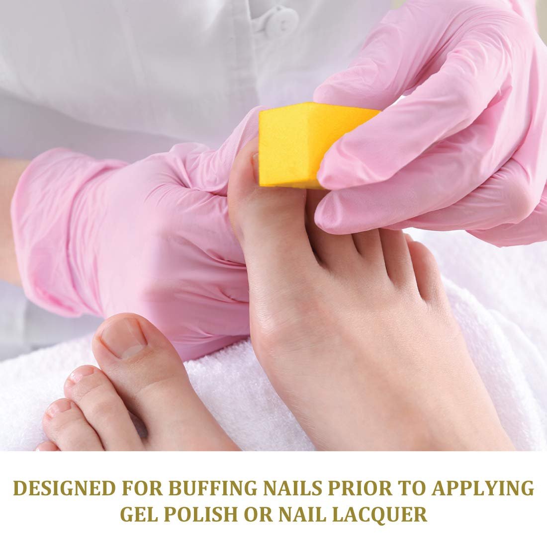 ForPro Professional Collection Ultra Gold Buffing Block, 240 Grit, 4-Sided Nail Buffer for Manicure & Pedicure, 3.75" L x 1" W x 1" H, 20-Pack - görsel 7