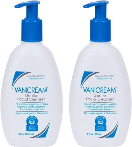 Vanicream Gentle Facial Cleanser – 8 Fl Oz (Pack of 2) – Non-Comedogenic, Fragrance-Free, Sensitive Skin Avelisse
