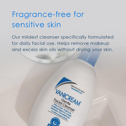 Vanicream Gentle Facial Cleanser – 8 Fl Oz (Pack of 2) – Non-Comedogenic, Fragrance-Free, Sensitive Skin Avelisse