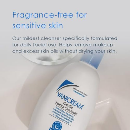 Vanicream Gentle Facial Cleanser – 8 Fl Oz (Pack of 2) – Non-Comedogenic, Fragrance-Free, Sensitive Skin Avelisse
