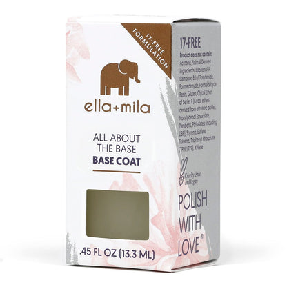ella+mila Ridge Filler Base Coat Nail Polish – Smoothing Nail Treatment & Long-Lasting Ridge Filler, Nourishing Clear Polish for Natural Fingernails (0.45 fl oz)