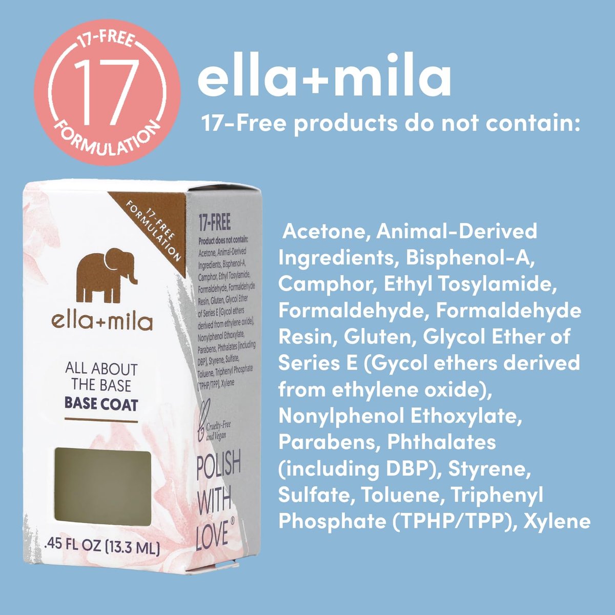 ella+mila Ridge Filler Base Coat Nail Polish – Smoothing Nail Treatment & Long-Lasting Ridge Filler, Nourishing Clear Polish for Natural Fingernails (0.45 fl oz) - görsel 9