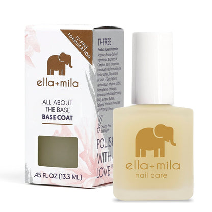 ella+mila Ridge Filler Base Coat Nail Polish – Smoothing Nail Treatment & Long-Lasting Ridge Filler, Nourishing Clear Polish for Natural Fingernails (0.45 fl oz)