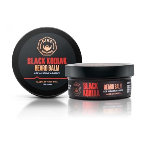 GIBS Grooming Black Kodiak Beard Balm Aid, 2 oz - Premium Beard Conditioner & Moisturizer Avelisse