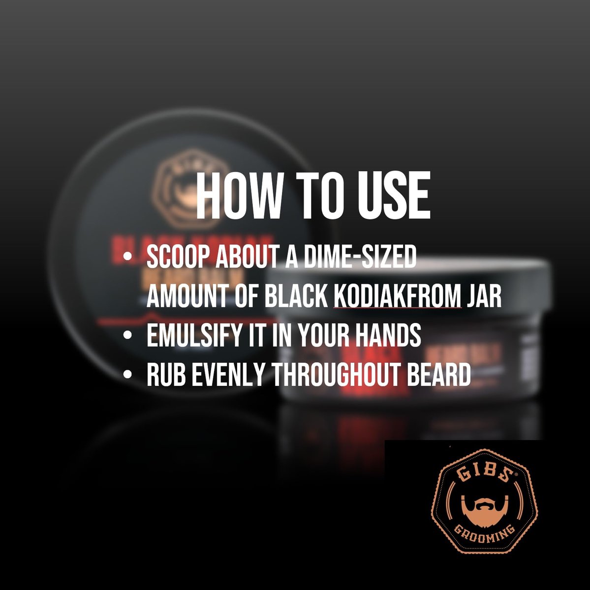 GIBS Grooming Black Kodiak Beard Balm Aid, 2 oz - Premium Beard Conditioner & Moisturizer Avelisse