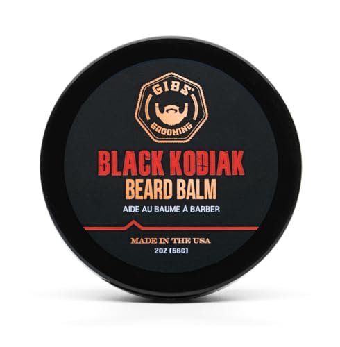 GIBS Grooming Black Kodiak Beard Balm Aid, 2 oz - Premium Beard Conditioner & Moisturizer Avelisse
