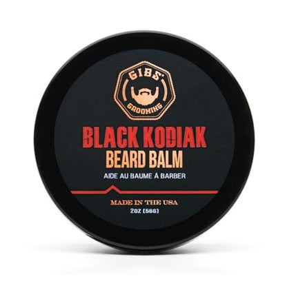 GIBS Grooming Black Kodiak Beard Balm Aid, 2 oz - Premium Beard Conditioner & Moisturizer Avelisse