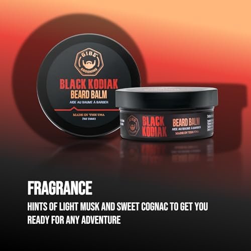 GIBS Grooming Black Kodiak Beard Balm Aid, 2 oz - Premium Beard Conditioner & Moisturizer Avelisse
