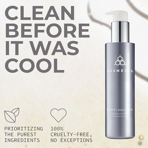 COSMEDIX Purity Solution Cleansing Oil – 2-in-1 Makeup Remover & Hydrating Facial Wash for Glowing Skin | 3.3 fl oz Avelisse