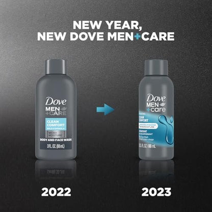 Dove Men+ Care Body + Face Wash, Clean Comfort 6-Pack – Hydrating Shower Gel for Healthy, Smooth Skin, 3 oz Each Avelisse