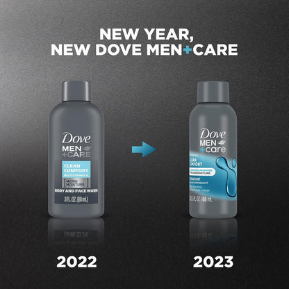 Dove Men+ Care Body + Face Wash, Clean Comfort 6-Pack – Hydrating Shower Gel for Healthy, Smooth Skin, 3 oz Each Avelisse