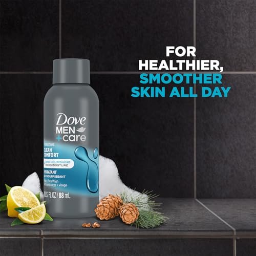 Dove Men+ Care Body + Face Wash, Clean Comfort 6-Pack – Hydrating Shower Gel for Healthy, Smooth Skin, 3 oz Each Avelisse