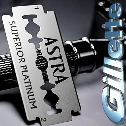 Astra Platinum Double Edge Safety Razor Blades – 50 Count (10 x 5) Premium Stainless Steel Blades