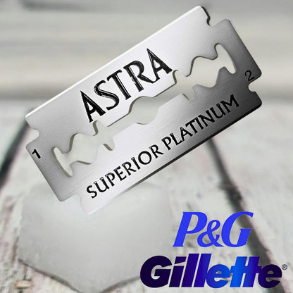 Astra Platinum Double Edge Safety Razor Blades – 50 Count (10 x 5) Premium Stainless Steel Blades