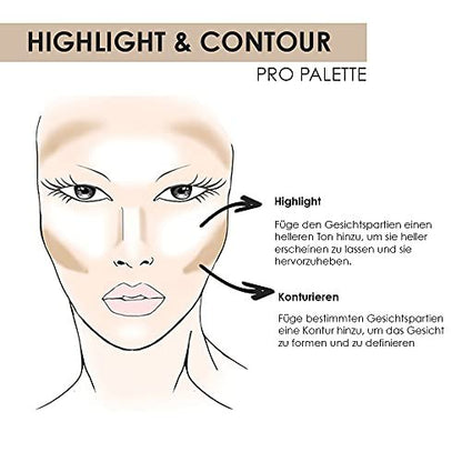 NYX Professional Makeup Highlight & Contour Pro Palette – 8 Shades for Face Sculpting & Glow Avelisse