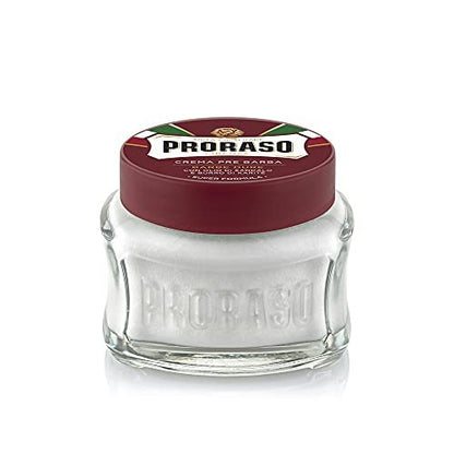 Proraso Pre Shave Conditioning Cream - Sandalwood Oil & Shea Butter - Moisturizing & Nourishing for Coarse or Hard Beards - Premium Italian Pre Shave Cream - 3.6 oz Avelisse