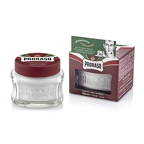 Proraso Pre Shave Conditioning Cream - Sandalwood Oil & Shea Butter - Moisturizing & Nourishing for Coarse or Hard Beards - Premium Italian Pre Shave Cream - 3.6 oz Avelisse
