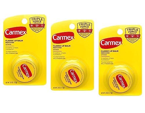 Carmex Original Lip Balm Pot – 0.25 oz (Pack of 3), Classic Moisturizing Lip Care - görsel 2