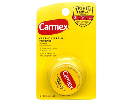 Carmex Original Lip Balm Pot – 0.25 oz (Pack of 3), Classic Moisturizing Lip Care