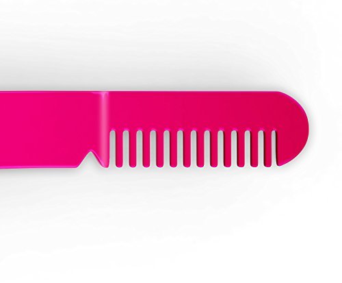 Precision Slant Tip Eyebrow Tweezer with Comb – Stainless Steel, Bright Pink – BOGO Sale - görsel 7