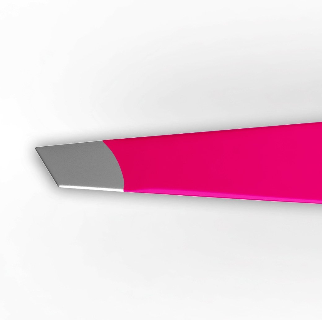 Precision Slant Tip Eyebrow Tweezer with Comb – Stainless Steel, Bright Pink – BOGO Sale - görsel 10