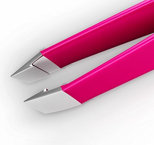 Precision Slant Tip Eyebrow Tweezer with Comb – Stainless Steel, Bright Pink – BOGO Sale - görsel 9