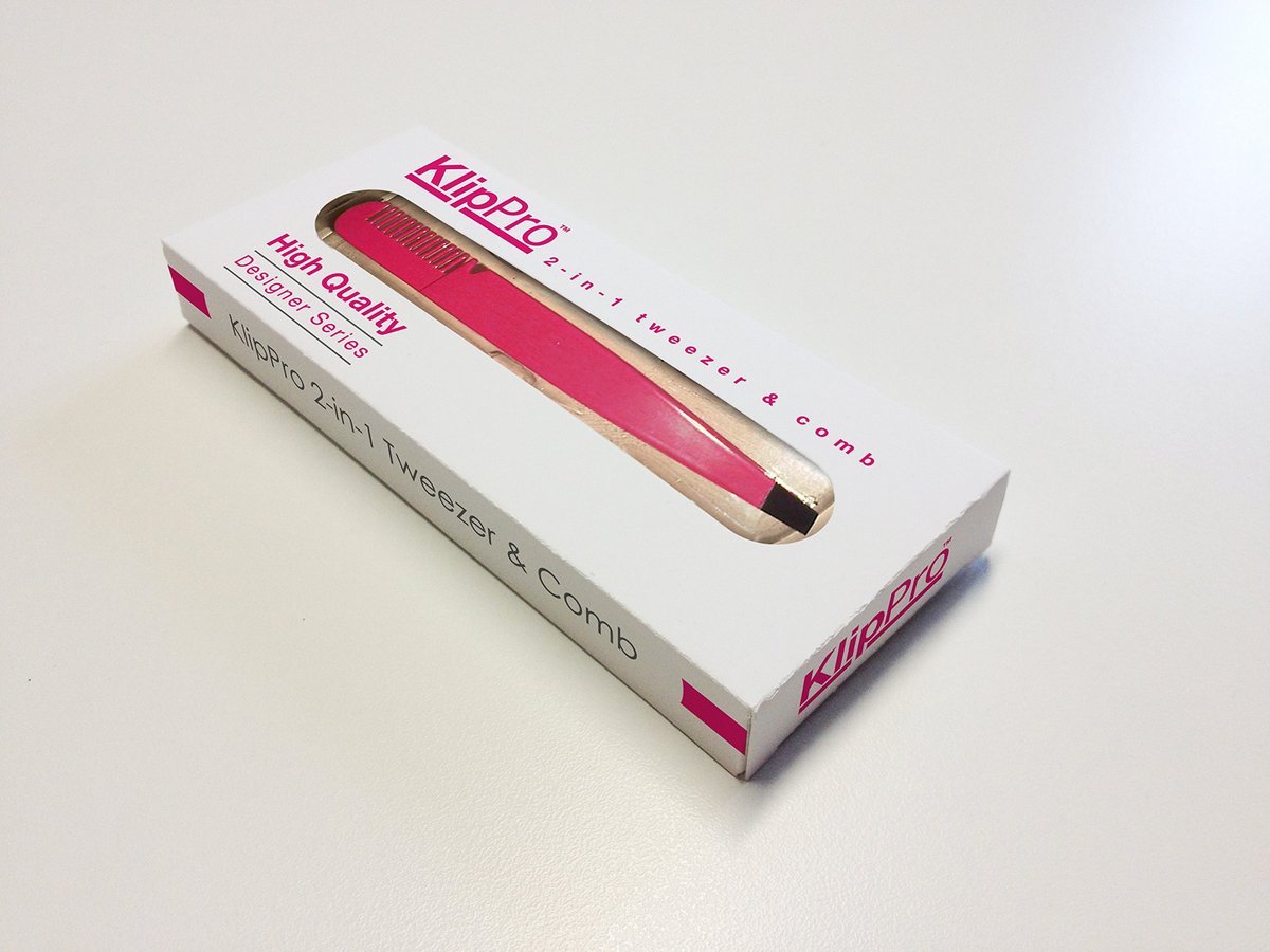 Precision Slant Tip Eyebrow Tweezer with Comb – Stainless Steel, Bright Pink – BOGO Sale - görsel 13