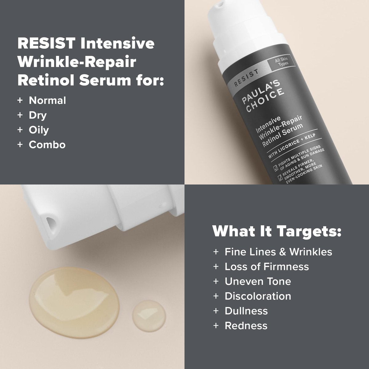 Paula's Choice RESIST Intensive Wrinkle-Repair Retinol Serum with Squalane, Vitamin C & E - Anti-Aging Treatment, 1 oz Avelisse