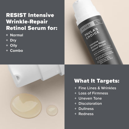 Paula's Choice RESIST Intensive Wrinkle-Repair Retinol Serum with Squalane, Vitamin C & E - Anti-Aging Treatment, 1 oz Avelisse