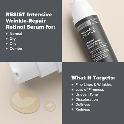 Paula's Choice RESIST Intensive Wrinkle-Repair Retinol Serum with Squalane, Vitamin C & E - Anti-Aging Treatment, 1 oz Avelisse