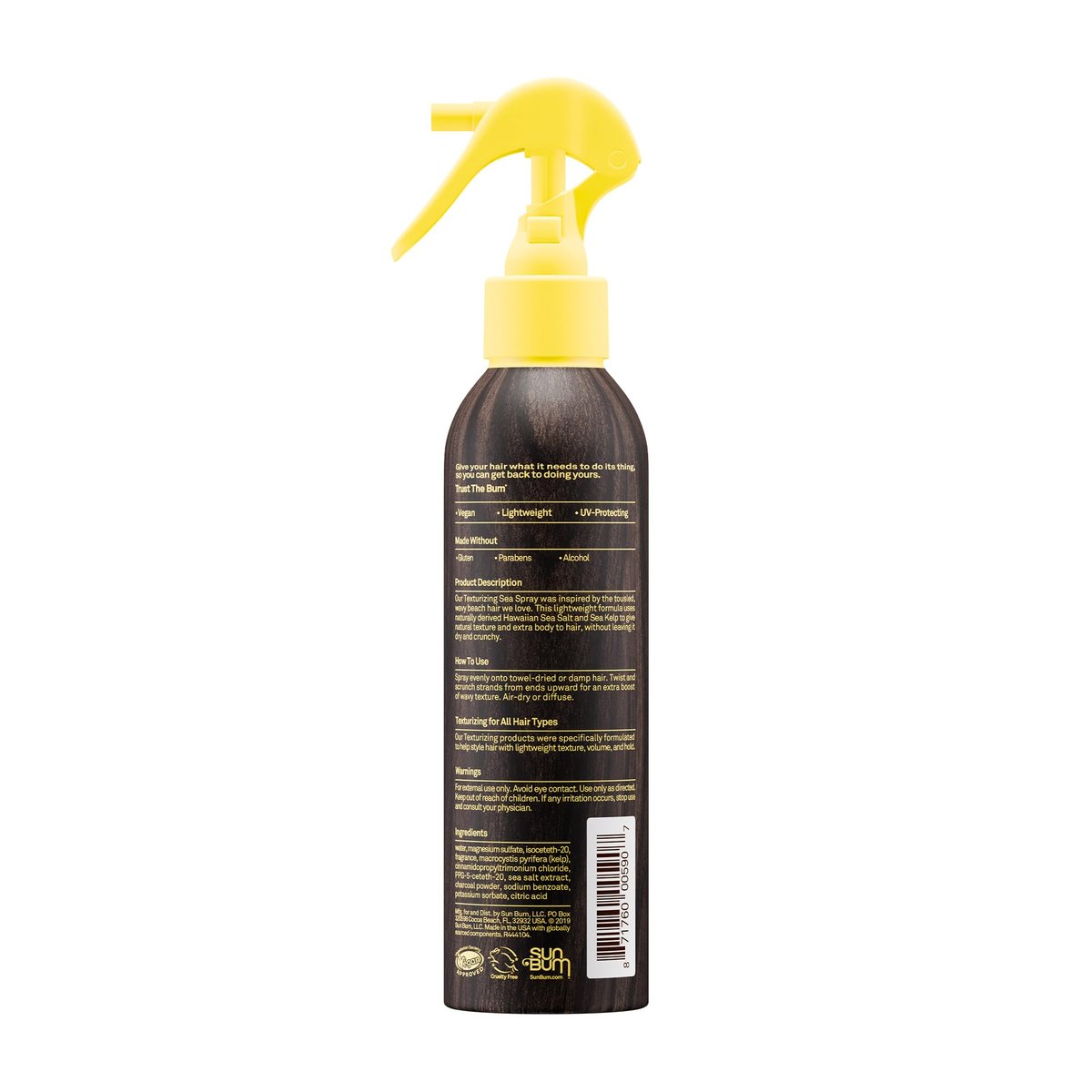 Sun Bum Sea Spray - Texturizing & Volumizing Sea Salt Spray for All Hair Types, UV Protection, Matte Finish, Medium Hold, 6 FL OZ - görsel 9