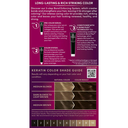 Schwarzkopf Keratin Permanent Hair Dye Cream 4.0 Cappuccino - Professional Gray Coverage with Bond Enforcing System