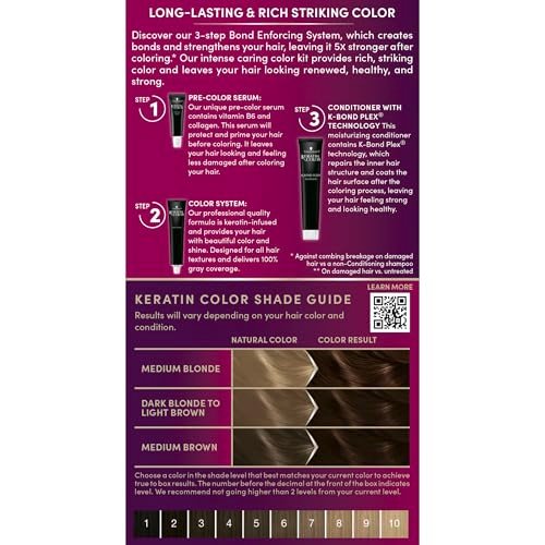 Schwarzkopf Keratin Permanent Hair Dye Cream 4.0 Cappuccino - Professional Gray Coverage with Bond Enforcing System - görsel 12