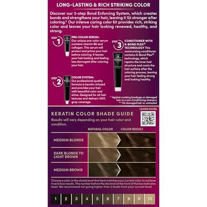 Schwarzkopf Keratin Permanent Hair Dye Cream 4.0 Cappuccino - Professional Gray Coverage with Bond Enforcing System